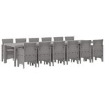 vidaXL Ensemble de salle à manger pour jardin 13 Pièces Gris clair
