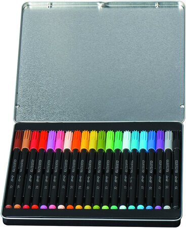 Boîte Métal de 20 Feutre de coloriage Pte Fine 0,9 mm 20 couleurs CONTÉ