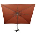 vidaXL Parasol déporté à double toit Terre cuite 400x300 cm