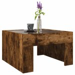 vidaXL Table basse avec LED infini chêne fumé 50x50x30 cm