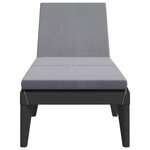 vidaXL Chaise longue avec coussin anthracite 186x60x29 cm PP