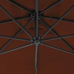 vidaXL Parasol de jardin en porte-à-faux avec mât en acier terre cuite