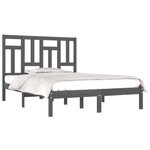 vidaXL Cadre de lit sans matelas gris 200x200 cm bois massif de pin