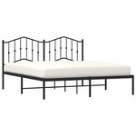 vidaXL Cadre de lit métal sans matelas avec tête de lit noir 183x213cm