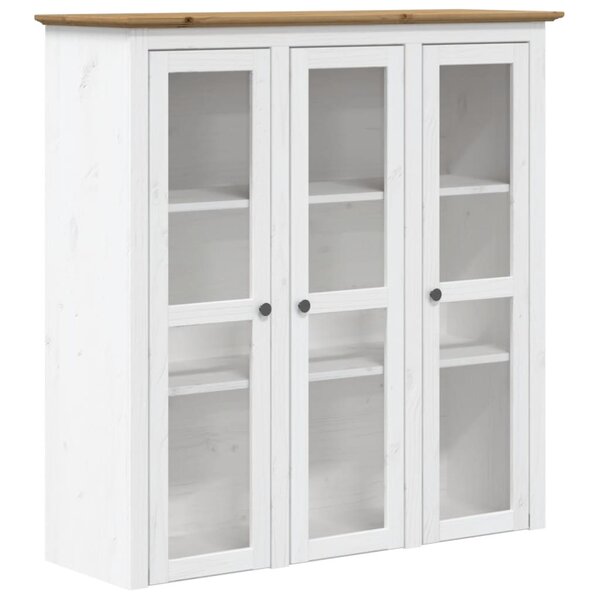vidaXL Armoire avec portes vitrées BODO blanc marron bois pin massif