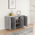 vidaXL Buffet gris béton 120x41x75 cm bois d'ingénierie