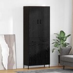 vidaXL Haut Armoire Chêne noir 69 5 x 34 x 180 cm Bois d'ingénierie