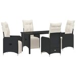 vidaXL Ensemble de salle à manger pour jardin 5 Pièces Noir Poly rotin