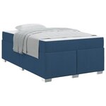 vidaXL Cadre de lit avec matelas Bleu 120 x 200 cm tissu