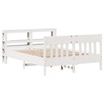 vidaXL Cadre de lit sans matelas blanc 140x190 cm bois de pin massif