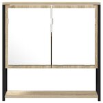 vidaXL Miroir de salle de bain avec étagère Beige 60 x 16 x 60 cm