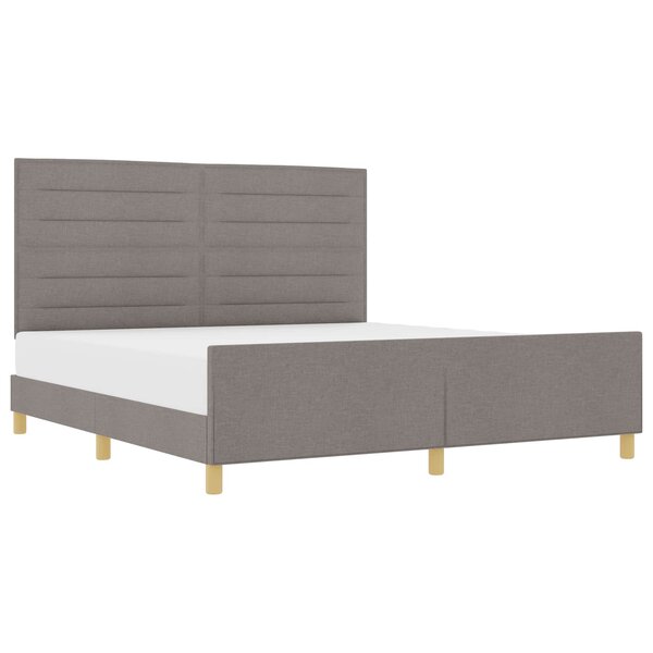 vidaXL Cadre de lit avec tête de lit Taupe 180 x 200 cm tissu