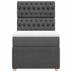 vidaXL Sommier à lattes de lit avec matelas Gris foncé 90x200 cm Tissu