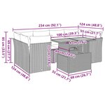 vidaXL Salon de jardin avec coussins 7 Pièces gris résine tressée