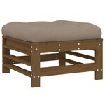 vidaXL Repose-pieds de jardin avec coussins lot de 2 marron miel
