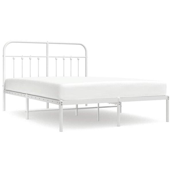 vidaXL Cadre de lit métal sans matelas et tête de lit blanc 140x200 cm
