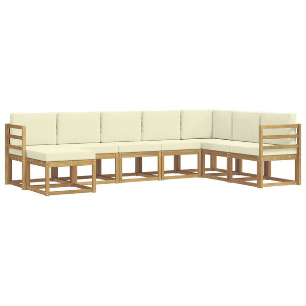 vidaXL Ensemble de canapés d'extérieur 8 pc Blanc et crème