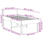 vidaXL Cadre de lit sans matelas cire marron 80x200 cm bois pin massif