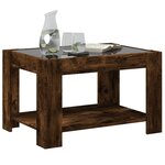 vidaXL Table basse avec LED chêne fumé 73x53x45 cm bois d'ingénierie