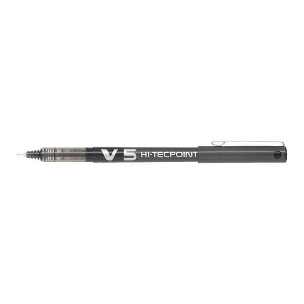 Stylo roller Hi-Tecpoint V5 Encre liquide Pointe Fine Noir x 12 PILOT