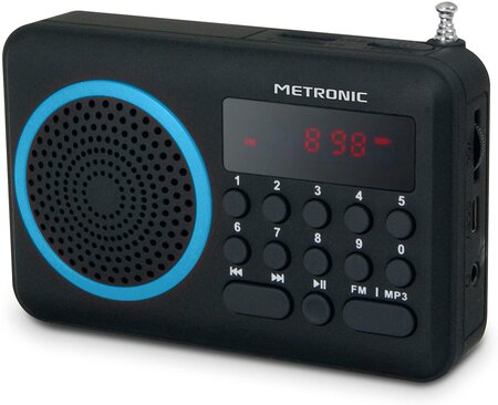 Radio Portable Fm Compact Usb Sd Bleu Noir