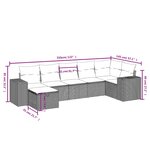 vidaXL Salon de jardin avec coussins 7 Pièces gris clair résine tressée