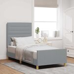 vidaXL Cadre de lit avec tête de lit Gris clair 80 x 200 cm tissu