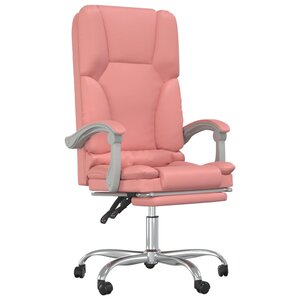 Fauteuil de massage inclinable de bureau informatique étude Rose similicuir rose 02_0025394