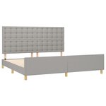 vidaXL Cadre de lit avec tête de lit Gris clair 200x200 cm Tissu