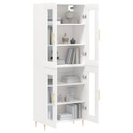vidaXL Buffet haut Blanc 69 5x34x180 cm Bois d'ingénierie