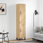 vidaXL Buffet haut Chêne sonoma 34 5x34x180 cm Bois d'ingénierie