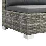 vidaXL Salon de jardin 10 Pièces avec coussins Résine tressée Gris
