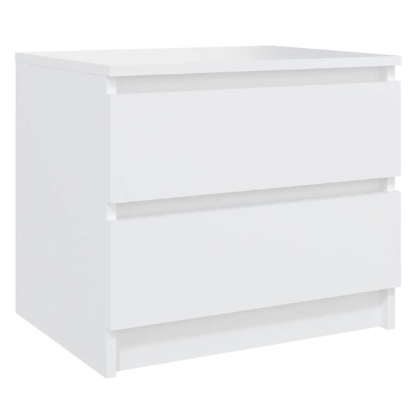 vidaXL Table de chevet Blanc 50x39x43 5 cm Aggloméré