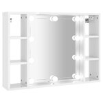 vidaXL Armoire de miroir avec LED Blanc brillant 76x15x55 cm