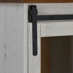 vidaXL Buffet HALDEN porte coulissante blanc 80x40x80 cm bois massif