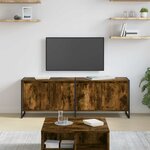 vidaXL Meuble TV Chêne Fumé 140 x 36 x 49.5 cm Bois d'ingénierie