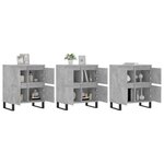 vidaXL Buffets 3 Pièces gris béton bois d'ingénierie