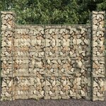 vidaXL Paniers de gabion 3 Pièces Acier galvanisé 25 x 25 x 197 cm