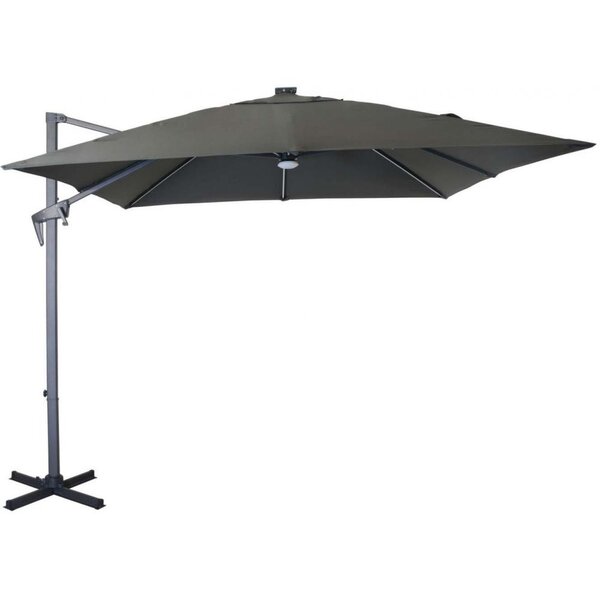 Parasol déporté en aluminium 2.7 m avec leds