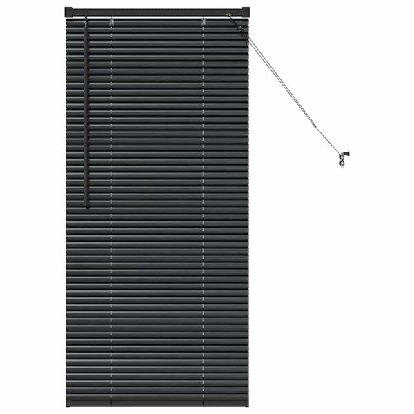 vidaXL Store de Fenêtre avec des rideaux Noir Aluminium