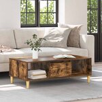 vidaXL Table basse Chêne fumé 103 5 x 60 x 35 cm Bois d'ingénierie