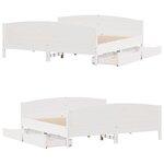 vidaXL Cadre de lit sans matelas blanc 200x200 cm bois massif de pin