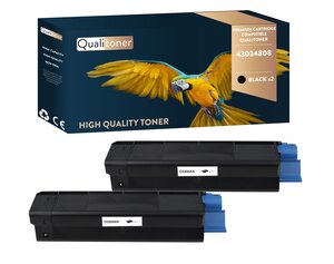 Qualitoner x2 toners 43034808 noir compatible pour oki
