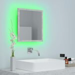 vidaXL Miroir à LED de salle de bain Gris béton 40x8 5x37 cm Acrylique
