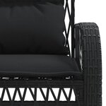 vidaXL Salon de jardin 4 Pièces avec coussins noir résine tressée