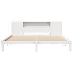 vidaXL Lit bibliothèque sans matelas blanc 200x200 cm bois pin massif