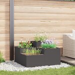 Jardinière vidaXL 80x80x48 cm Acier Noir