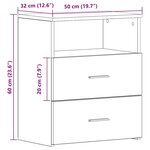 vidaXL Table de chevet vieux bois 50x32x60 cm bois d'ingénierie