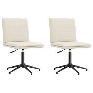 vidaXL Chaises à manger lot de 2 Crème Velours