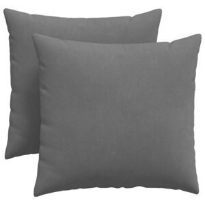 vidaXL Coussins de canapé 2 pc tissu Gris foncé 45 x 45 cm